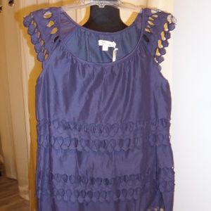 AXYEH Women's Navy Blue Size S Midi DRESS